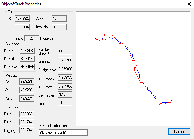Object and Track Properties dialog